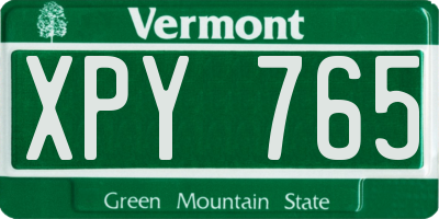 VT license plate XPY765