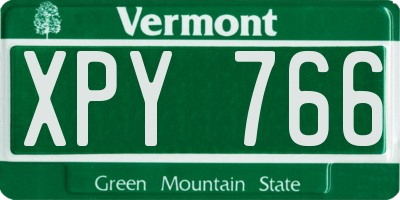 VT license plate XPY766