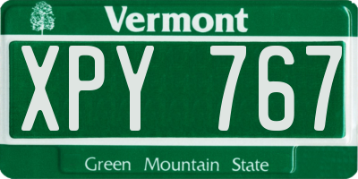 VT license plate XPY767