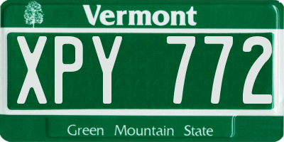VT license plate XPY772