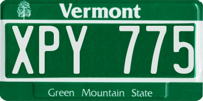 VT license plate XPY775