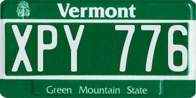 VT license plate XPY776