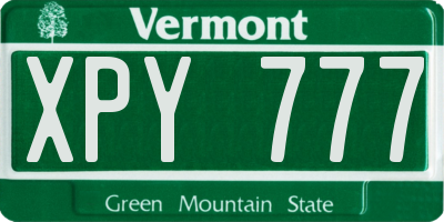 VT license plate XPY777