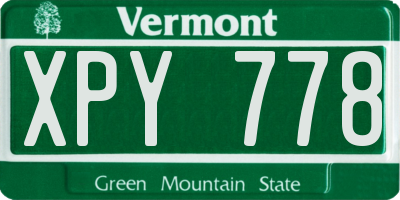 VT license plate XPY778