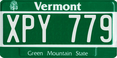 VT license plate XPY779