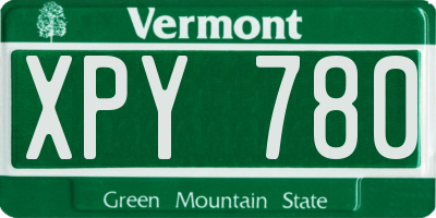 VT license plate XPY780