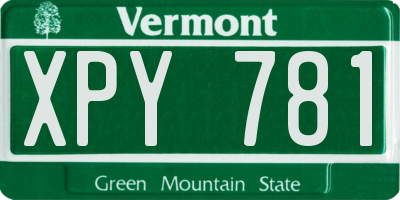 VT license plate XPY781