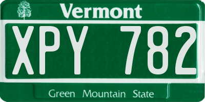 VT license plate XPY782