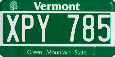 VT license plate XPY785