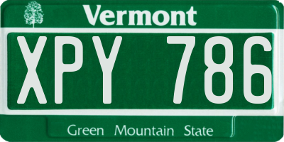 VT license plate XPY786