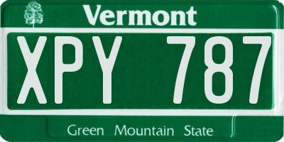 VT license plate XPY787