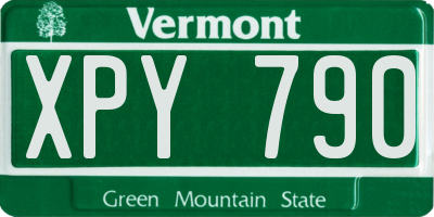 VT license plate XPY790