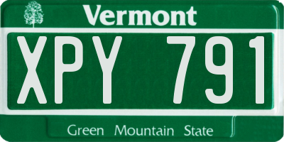 VT license plate XPY791