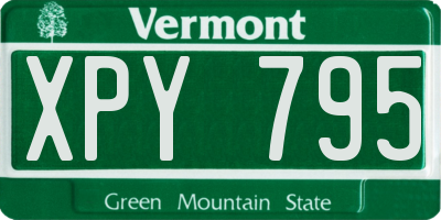 VT license plate XPY795