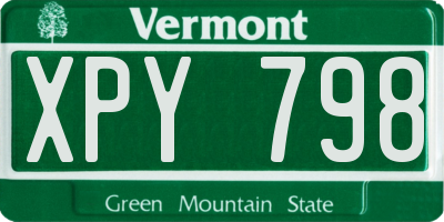 VT license plate XPY798