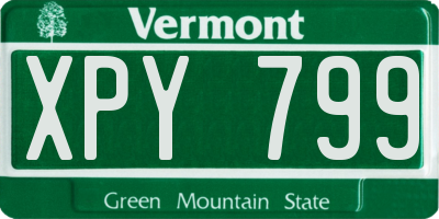 VT license plate XPY799