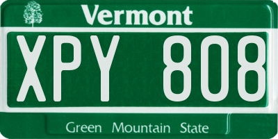 VT license plate XPY808
