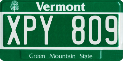 VT license plate XPY809