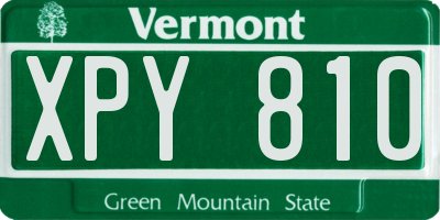VT license plate XPY810