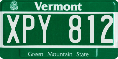 VT license plate XPY812