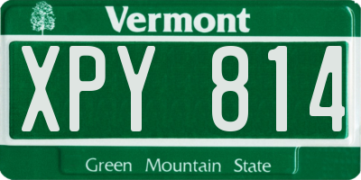 VT license plate XPY814