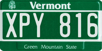 VT license plate XPY816