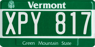 VT license plate XPY817