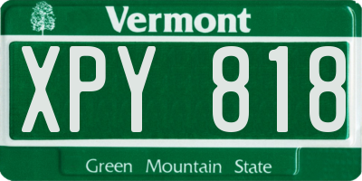 VT license plate XPY818