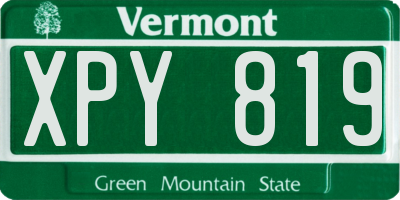 VT license plate XPY819