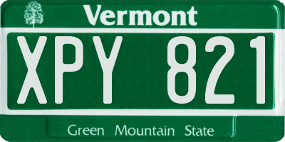 VT license plate XPY821