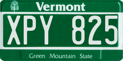 VT license plate XPY825