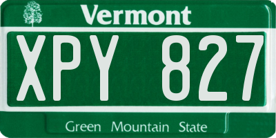 VT license plate XPY827