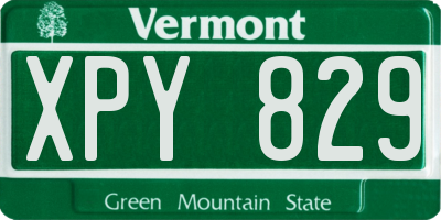 VT license plate XPY829