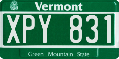 VT license plate XPY831