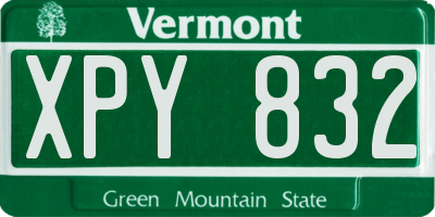 VT license plate XPY832
