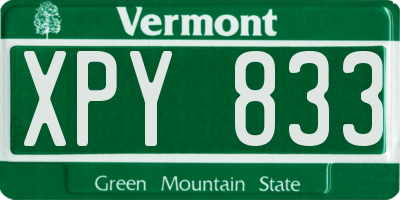VT license plate XPY833