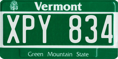 VT license plate XPY834
