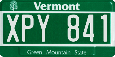 VT license plate XPY841