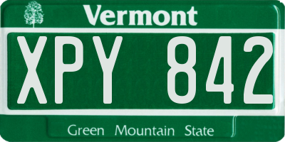 VT license plate XPY842