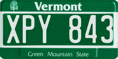 VT license plate XPY843