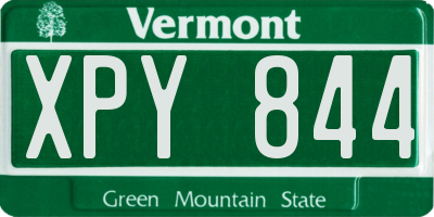 VT license plate XPY844