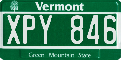 VT license plate XPY846