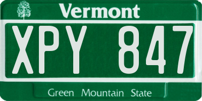 VT license plate XPY847