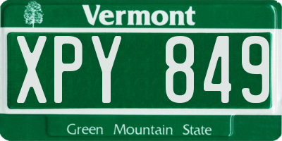 VT license plate XPY849