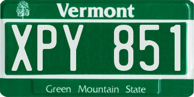 VT license plate XPY851
