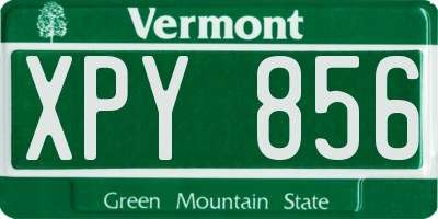VT license plate XPY856