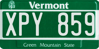 VT license plate XPY859