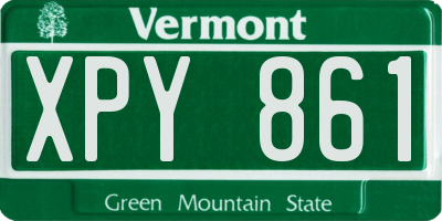 VT license plate XPY861