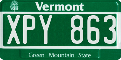 VT license plate XPY863