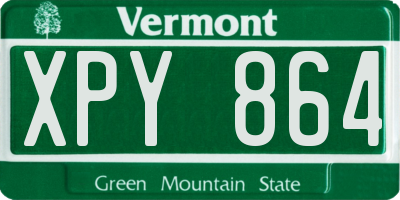VT license plate XPY864